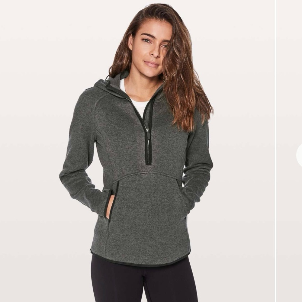Lululemon Fleece & Thank You Gray Zip Hoodie Pullover - Size 10